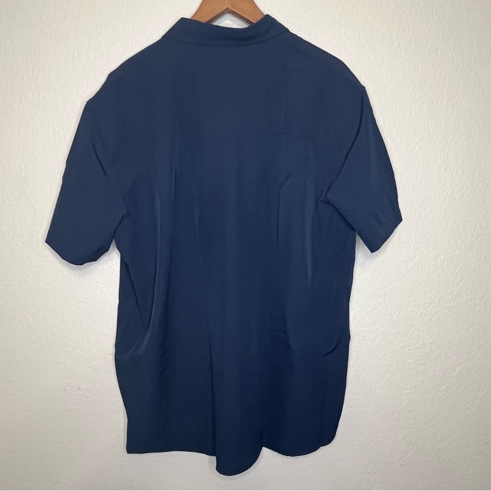 NWT Veboon Navy Blue Short Sleeve Button Down Shirt Men's XL - Picture 7 of 10